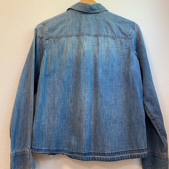 Madewell Denim Button Up with Frayed Ends - Picture 4 of 7
